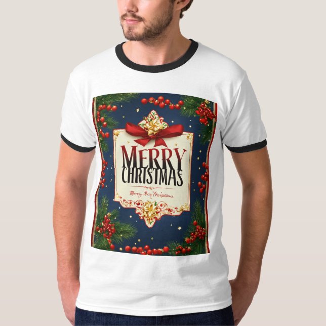 Merry Christmas Design for Men T Shirt (Framsida)