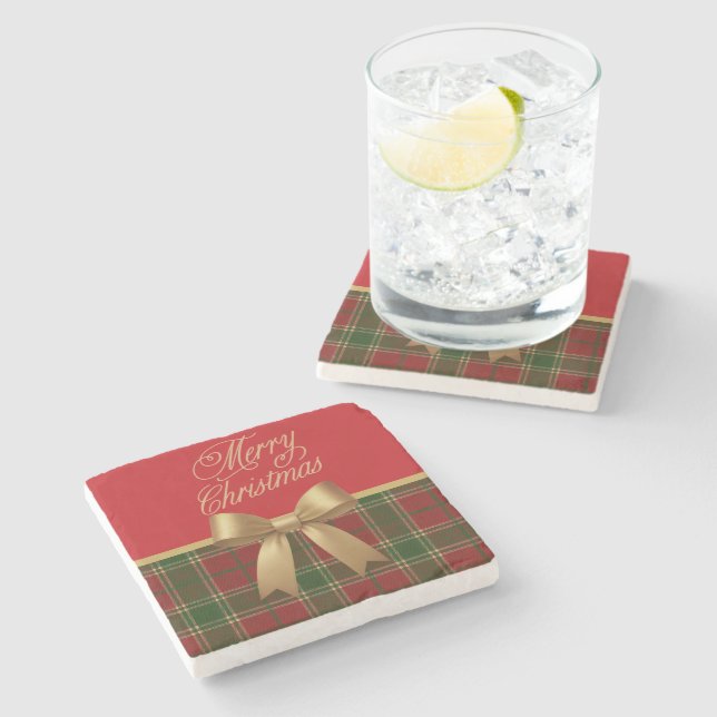 Merry Christmas Design Stone Coaster Stenunderlägg (Sidan)