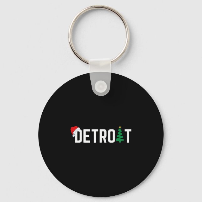 Merry Christmas Detroit Happy Holidays Michigan Sa Nyckelring (Framsida)