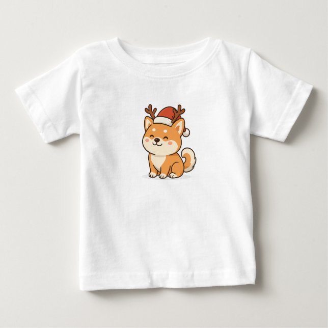 MERRY CHRISTMAS DOG AKITA INU T-Shirt (Framsida)