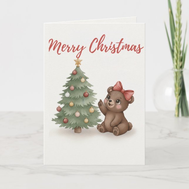 Merry Christmas Dog Card Cozy Holiday Illustration Helgkort (Framsida)