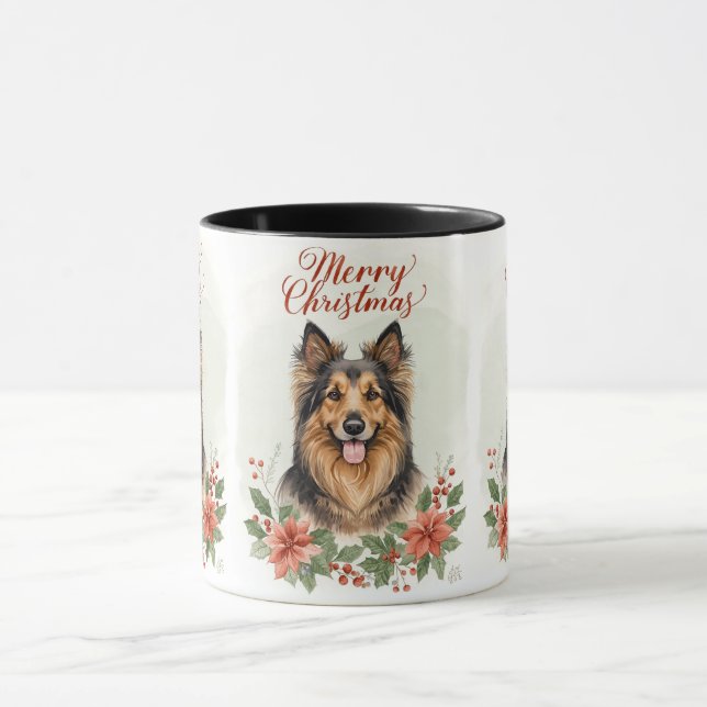 Merry Christmas Dog Cozy Holiday Mug Mugg (Center)