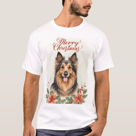Merry Christmas Dog Festive Holiday Graphic T Shirt