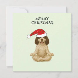 Merry Christmas dog yoga pose Julkort