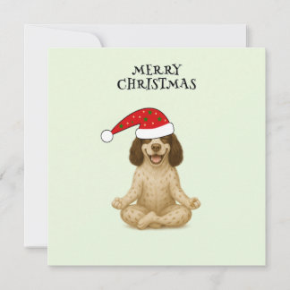 Merry Christmas dog yoga pose Julkort