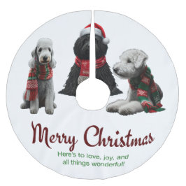 Merry Christmas Dogs Julgransmatta Borstad Polyester