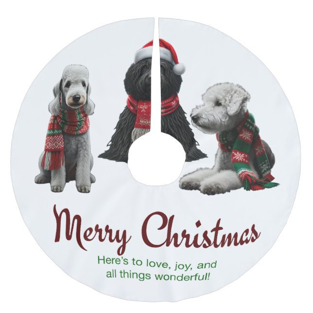 Merry Christmas Dogs Julgransmatta Borstad Polyester (Framsidan)