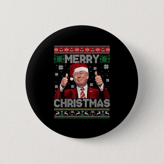 Merry Christmas Donald Trump Santa Family Xmas Ugl Knapp (Framsida)