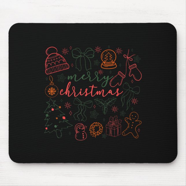 Merry Christmas Doodle Xmas Tree Gingerbread Men W Musmatta (Framsidan)
