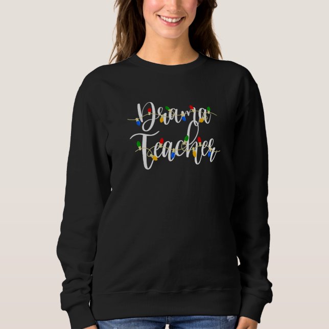 Merry Christmas Drama Teacher Christmas Lights Paj T Shirt (Framsida)