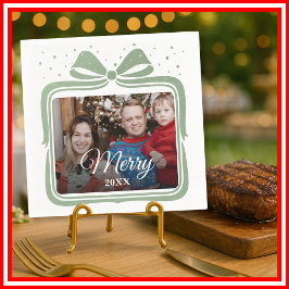 Merry Christmas Elegant Bow Present Photo Collage Pappersservett