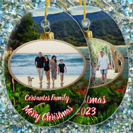 Merry Christmas Family 0828 Julgransprydnad Keramik