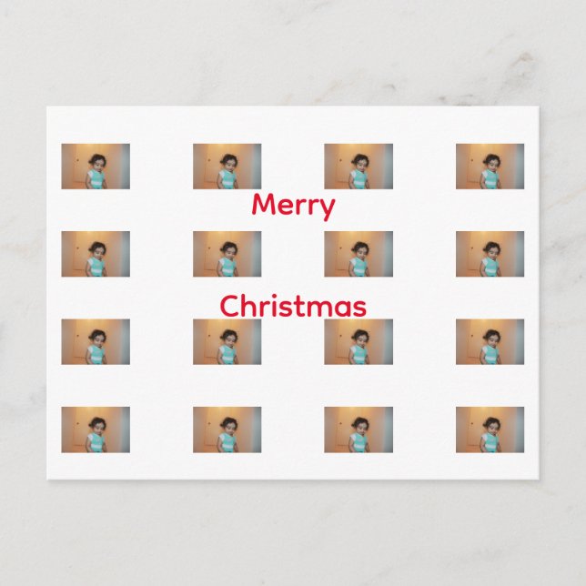 Merry Christmas Family Kids Baby Photo Template  Vykort (Framsida)