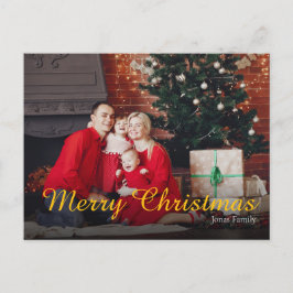 Merry Christmas Family Photo Greeting Card Helg Vykort