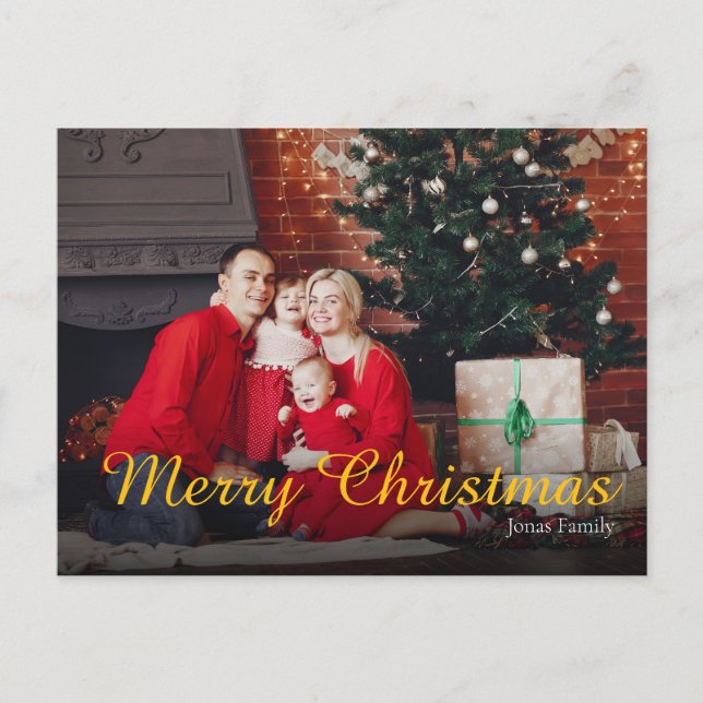 Merry Christmas Family Photo Greeting Card Helg Vykort (Framsida)