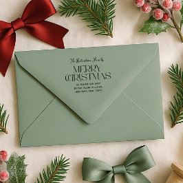 Merry Christmas Family Return Address Självfärgande Stämpel