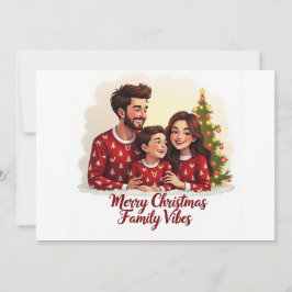 Merry Christmas Family Vibes Invitation Inbjudningar