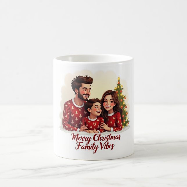 Merry Christmas Family Vibes Mug – Cozy Holiday  Kaffemugg (Center)