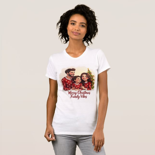 Merry Christmas Family Vibes Shirt T Shirt (Hel framsida)