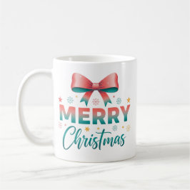 Merry Christmas Festive Bow Coffee Mug Kaffemugg
