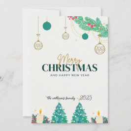 Merry christmas festive cute modern card  julkort