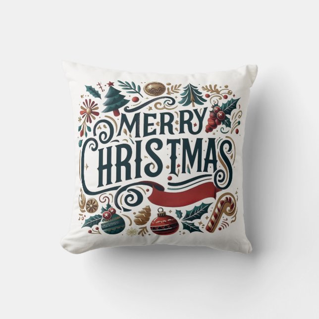Merry Christmas Festive & Heartfelt  Kudde (Framsida)
