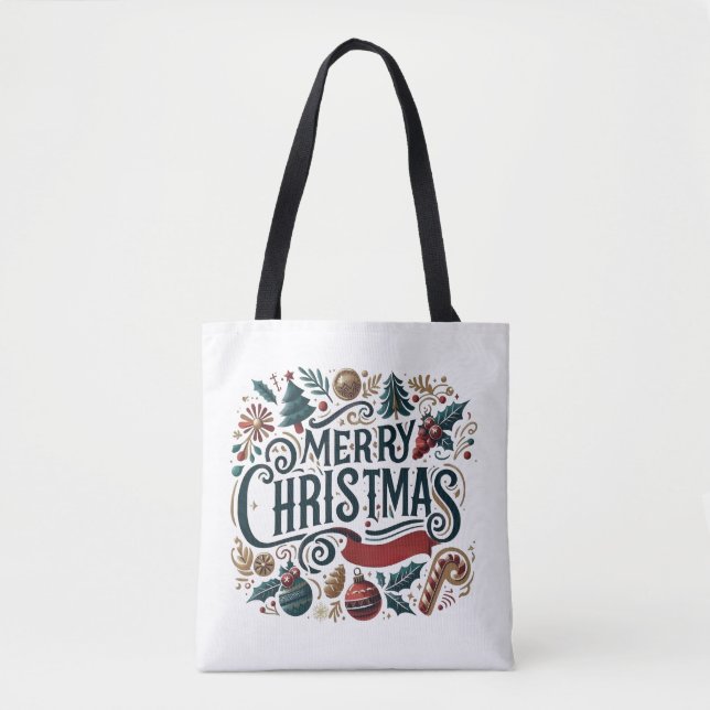 Merry Christmas Festive & Heartfelt  Tygkasse (Framsida)