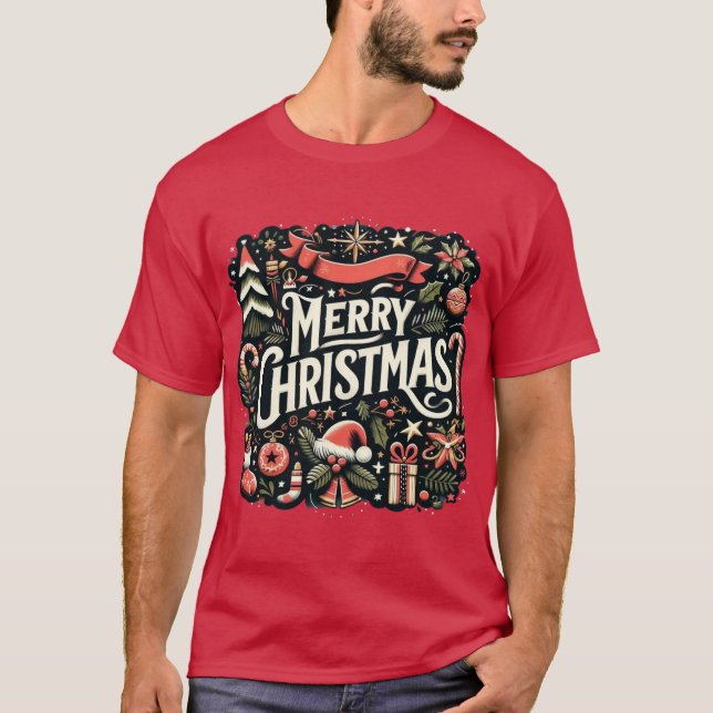 Merry Christmas Festive Holiday T Shirt (Framsida)