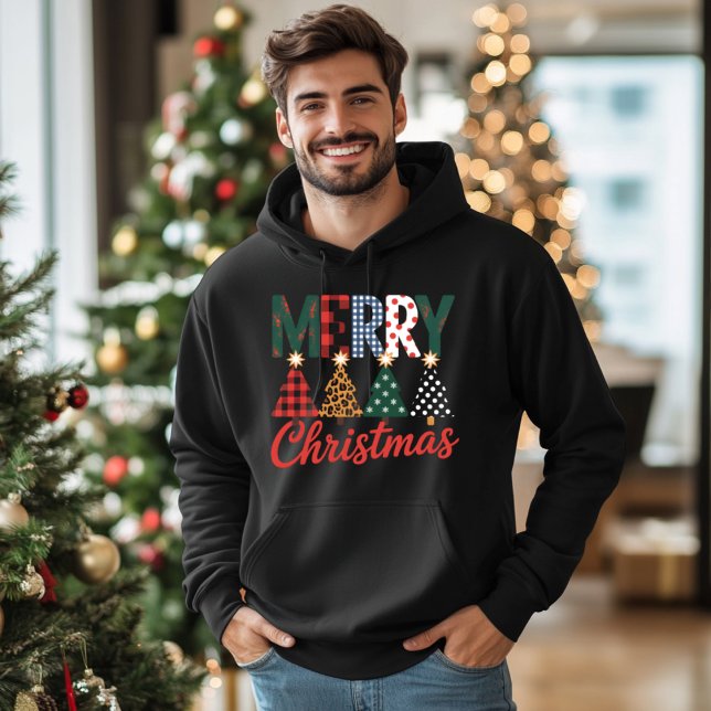 Merry Christmas Festive Retro Christmas Design Hoodie (Skapare uppladdad)