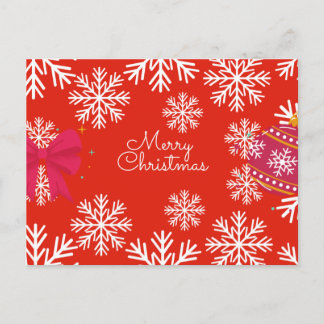 Merry Christmas Festive Snowflakes and Ornaments Vykort