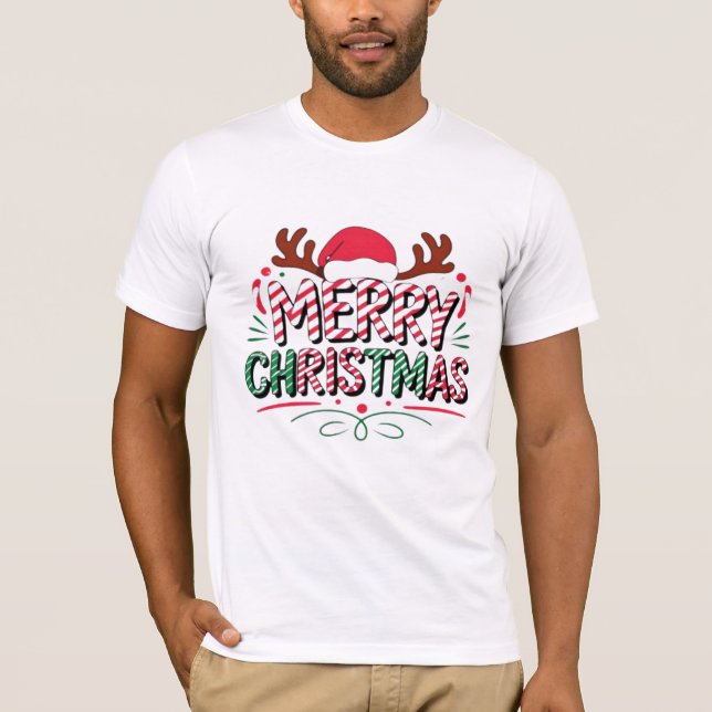 Merry Christmas Festive Style T Shirt (Framsida)