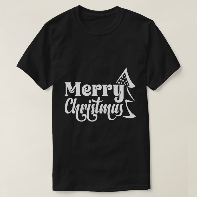 Merry Christmas" Festive Tree Typography T Shirt (Design framsida)