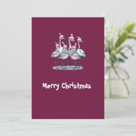 Merry Christmas Flamingo Julkort