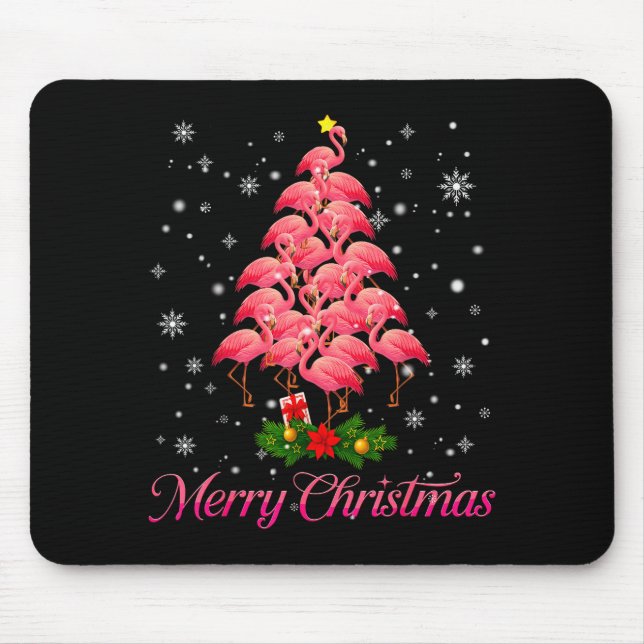 Merry Christmas Flamingo Snowflake Tree Xmas Men W Musmatta (Framsidan)