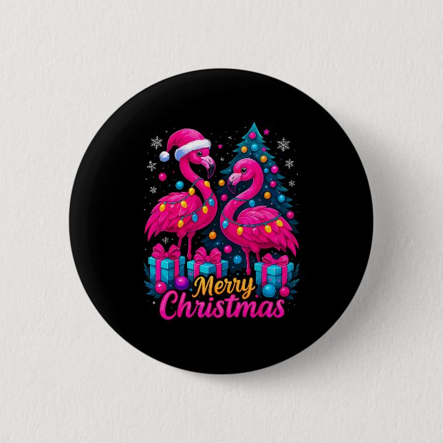 Merry Christmas Flamingo Xmas  Knapp (Framsida)
