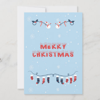 Merry Christmas Flat Greeting Card Kort