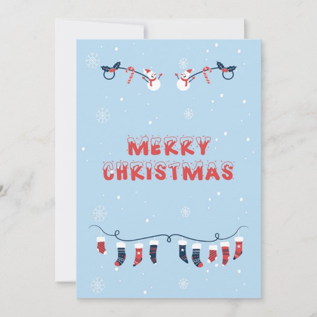 Merry Christmas Flat Greeting Card Kort (Framsida)