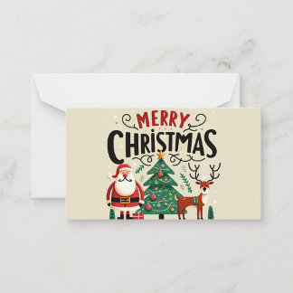 Merry Christmas Flat Note Card Anteckningskort