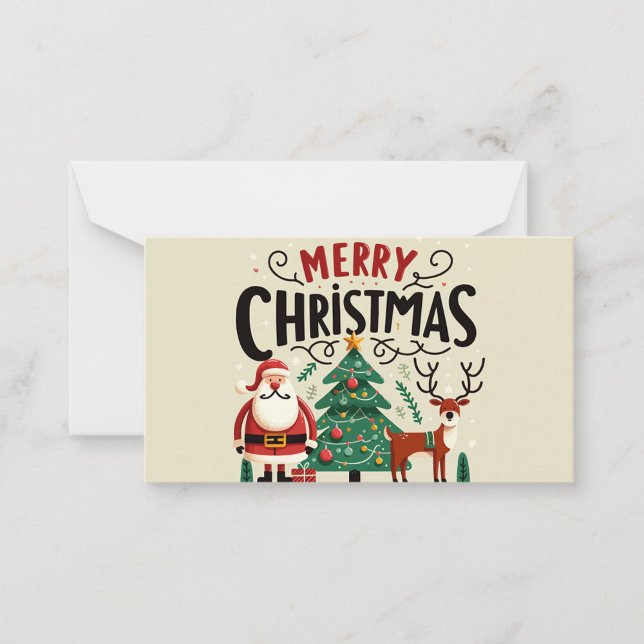 Merry Christmas Flat Note Card Anteckningskort (Merry Christmas Note Card!)