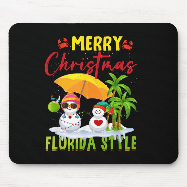 Merry Christmas Florida Style Snowman Summer Vacat Musmatta (Framsidan)
