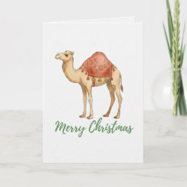 Merry Christmas Folded Greeting Camel Card Helgkort