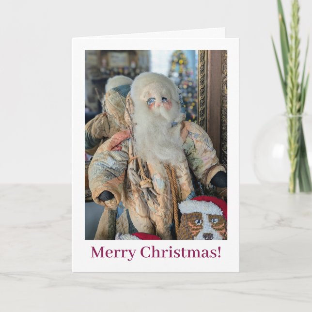 Merry Christmas Folk Santa Claus Kort (Framsida)