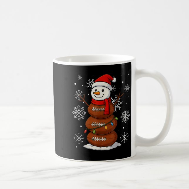 Merry Christmas Football Snowman Holiday Srts Xmas Kaffemugg (Höger)