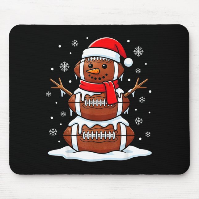 Merry Christmas Football Snowman Holiday Srts Xmas Musmatta (Framsidan)