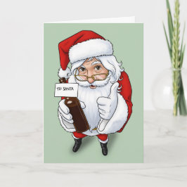 Merry Christmas For Anyone Funny Santa With Beer  Helgkort