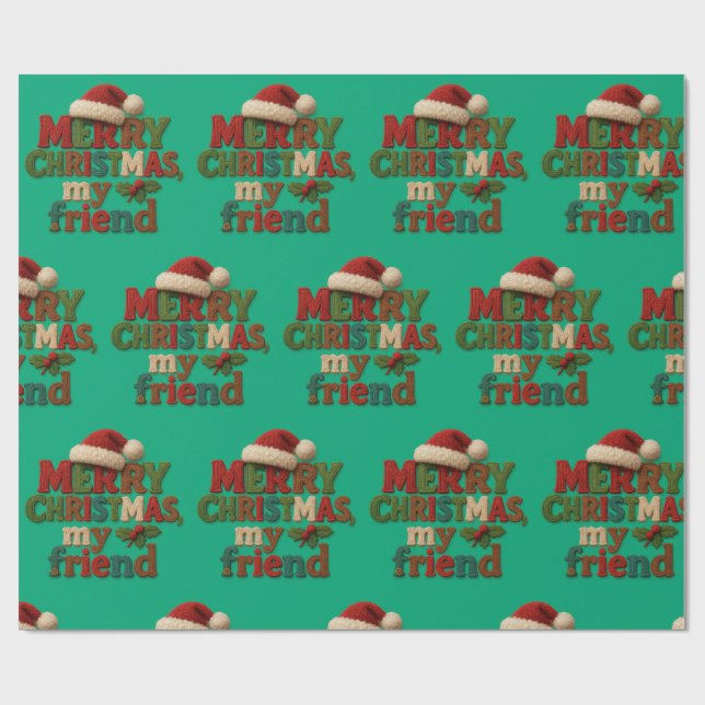 Merry Christmas Friend  Presentpapper (Platt)