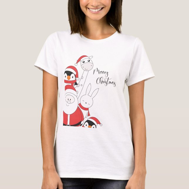 Merry Christmas Friends T Shirt (Framsida)