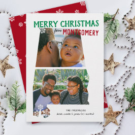 Merry Christmas from Alabama Two Photo Card Julkort