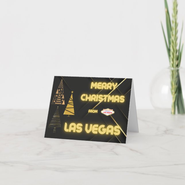 Merry Christmas from Las Vegas Golden Cards Tack Kort (Framsida)