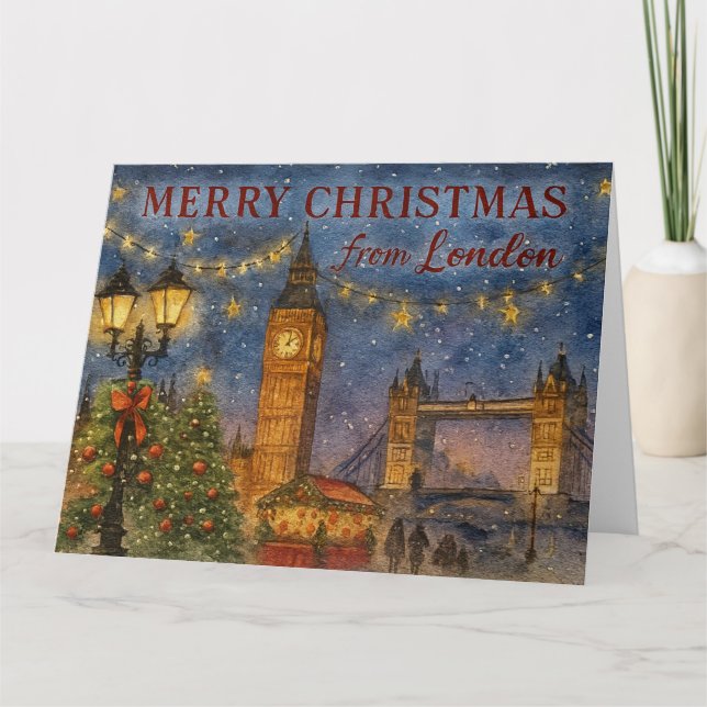 Merry Christmas from London Kort (Framsida)